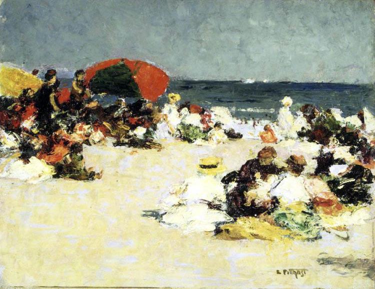Edward Henry Potthast Prints On the Beach Germany oil painting art